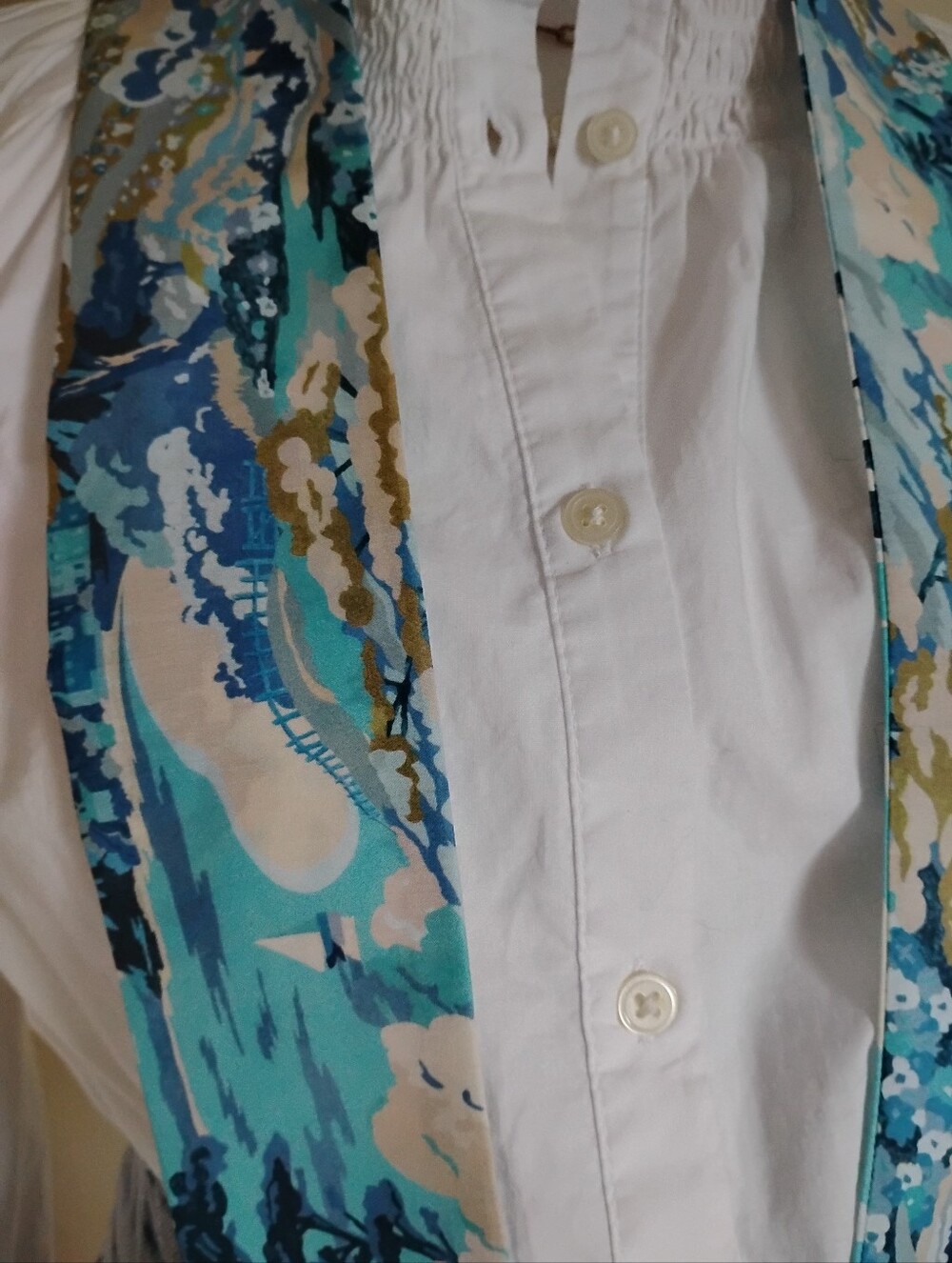 Liberty Art Fabric Tana Lawn Skinny Scarf Coastal Landscape Blue Sailboat Beach - Picture 10 of 15